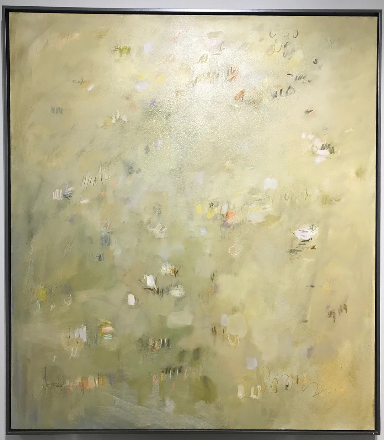 oil, pastel and pencil on canvas 49.5 x 55.5 in. framed