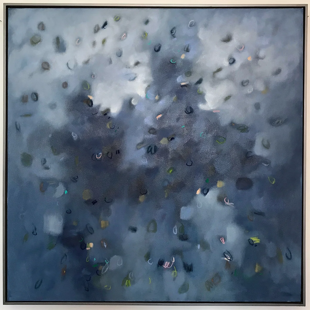 oil, pastel on canvas 49.5 x 49.5 in. framed