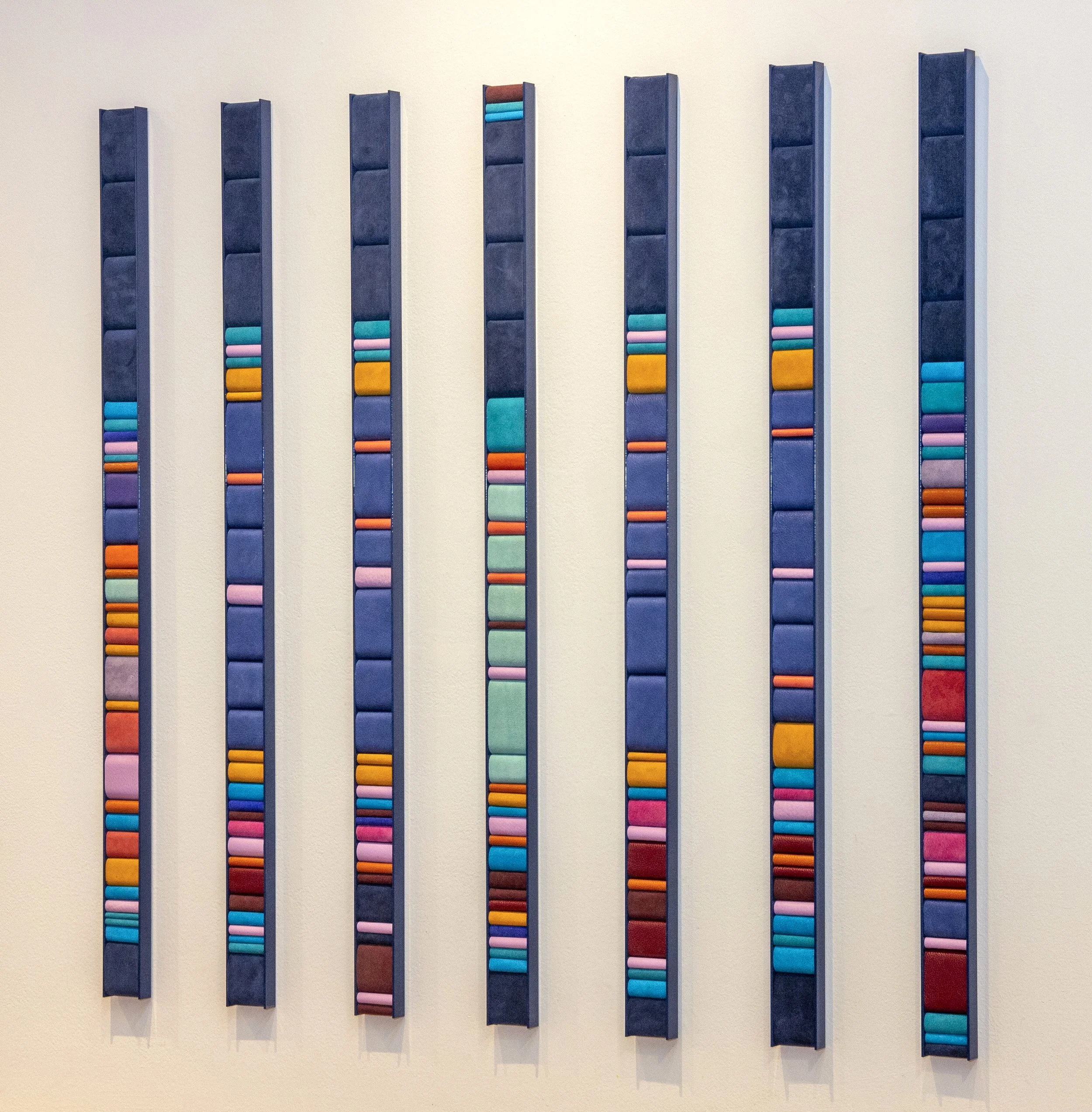 MicheleMariaud_Laurie Frick_7DaysAMan_SuedeLeather&PowderCoatedAluminum_48x50.5%22_right.jpg