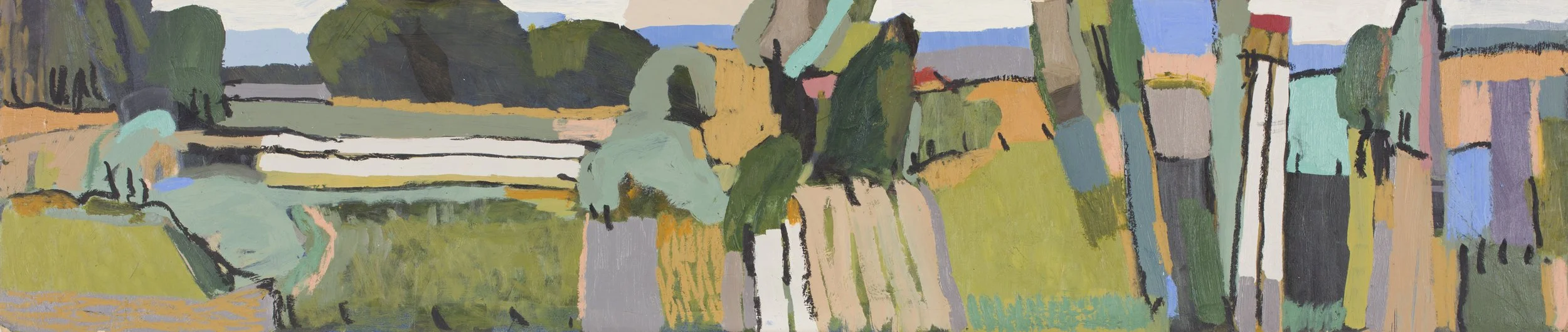 9769_ Paths. Oil on board, 12 x 55" (30 x 140cm)