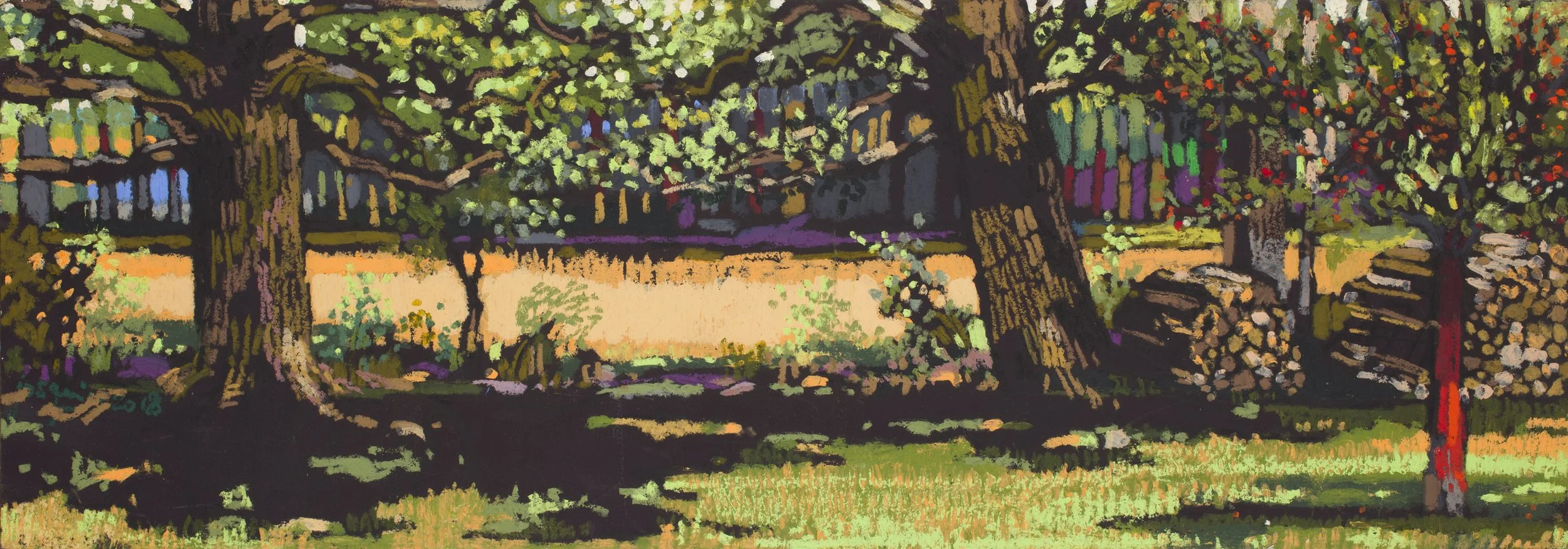 9516_ Untitled. Oil Patel on board,  14 x 40" (35 x 100cm)