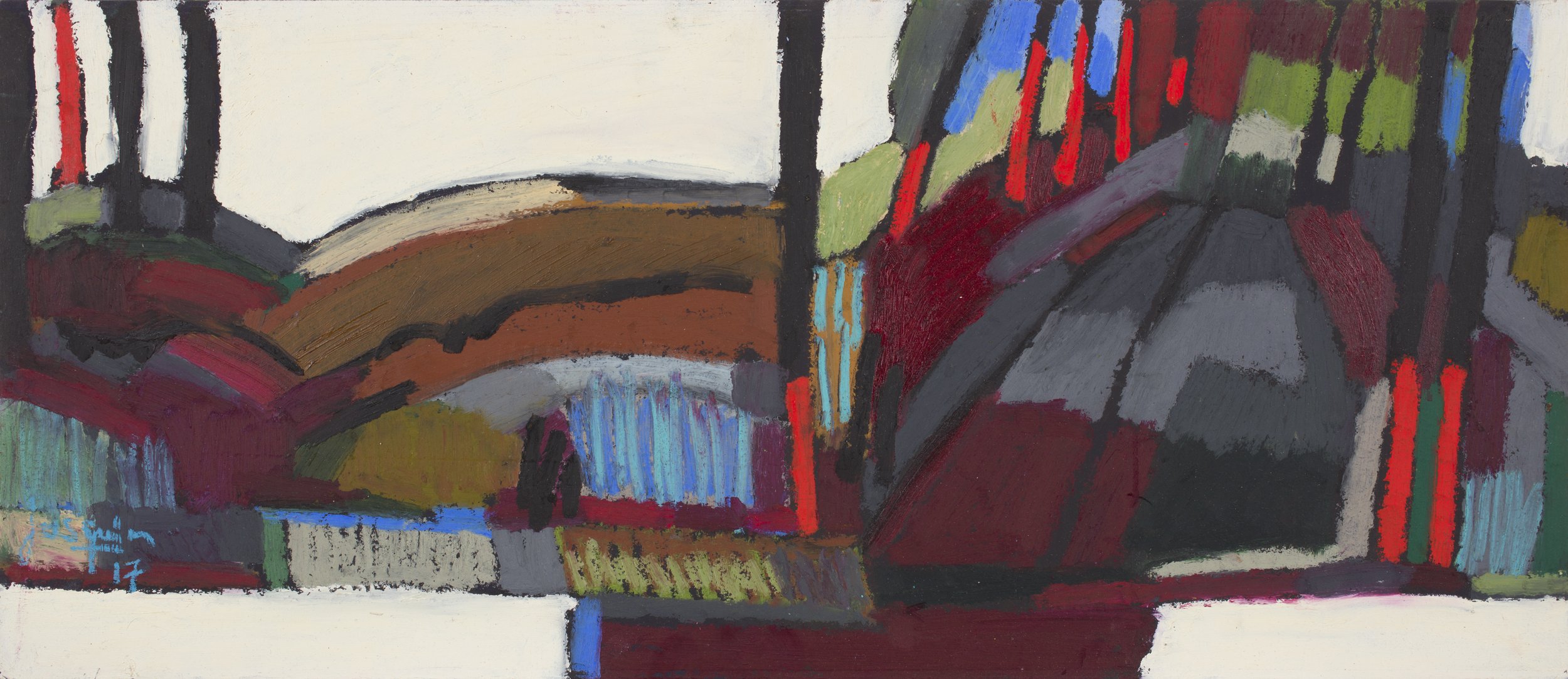 9301_Path. Oil pastel on board. 12 x 67." (30 x 170cm)