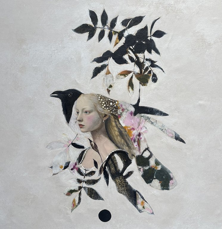 Feathered Memory IV.  19.7 x 19.7" ( 50 x 50cm)