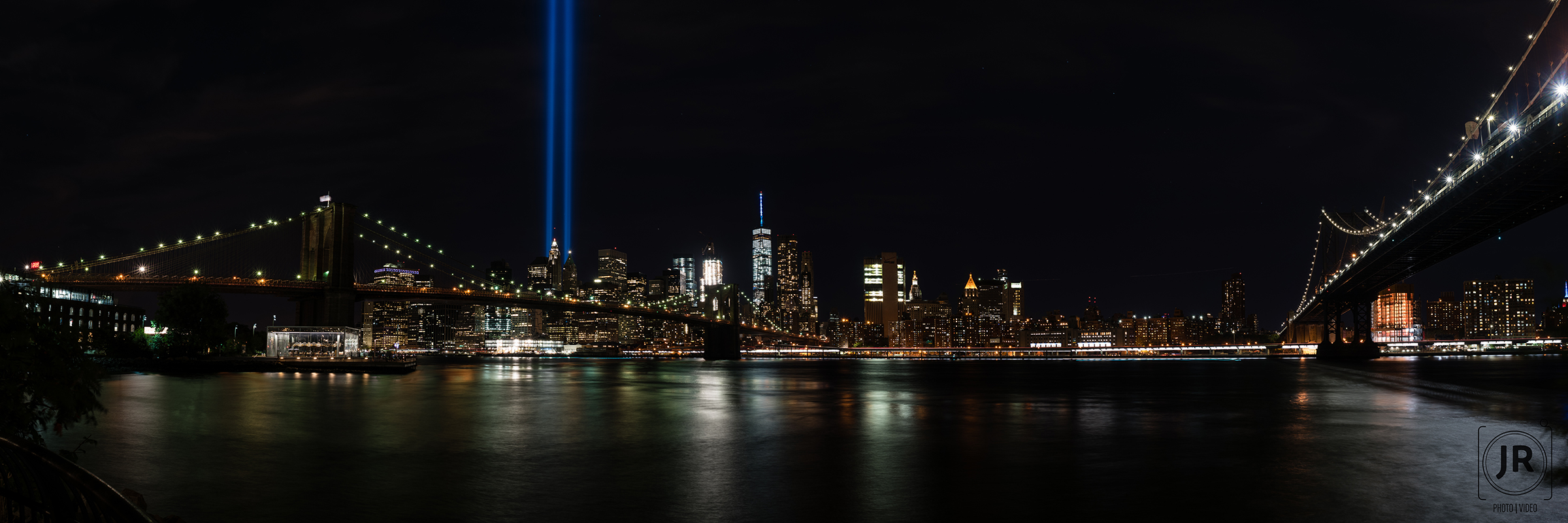 The Tribute in Light pierces the night sky on the 15th anniversary of the September 11th attack.