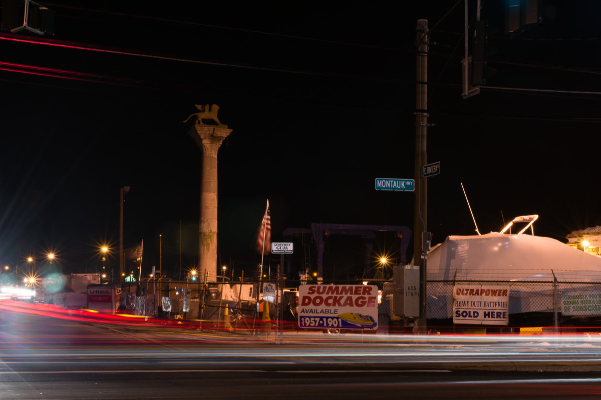 Developed in the late 20’s American Venice was a section of Copiague modeled after Venice, Italy complete with gondola rides and all. The only remains are two pillars affixed with winged Lions.