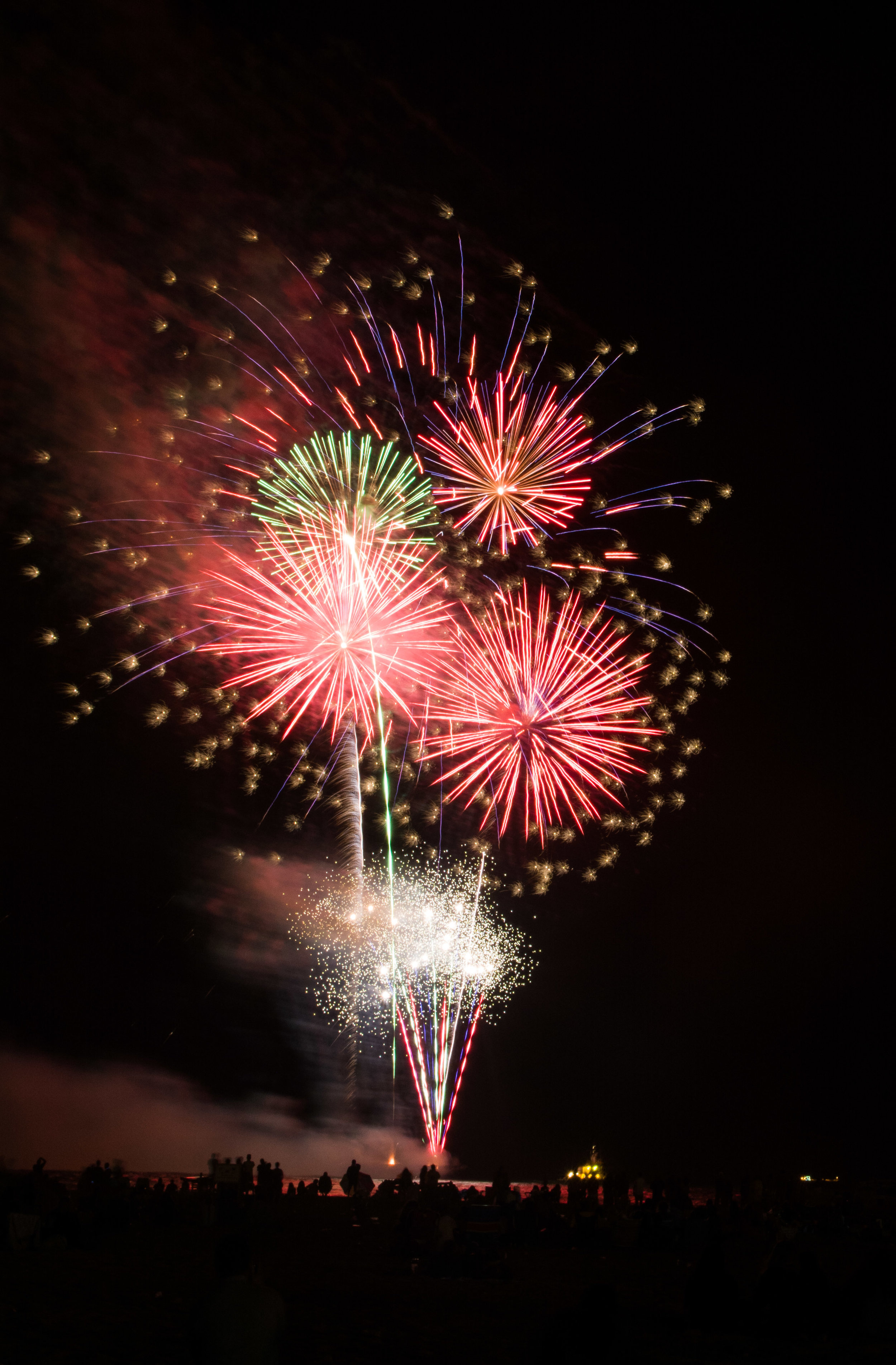 The fireworks display at Jones Beach State Park on the Fourth of July, 2016.