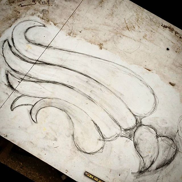 Laying out a new headboard.
#carvedhearts #carvedwood #carvedwings #customfurniture #architecturalfurniture #design #designer #interiordesign #interiors