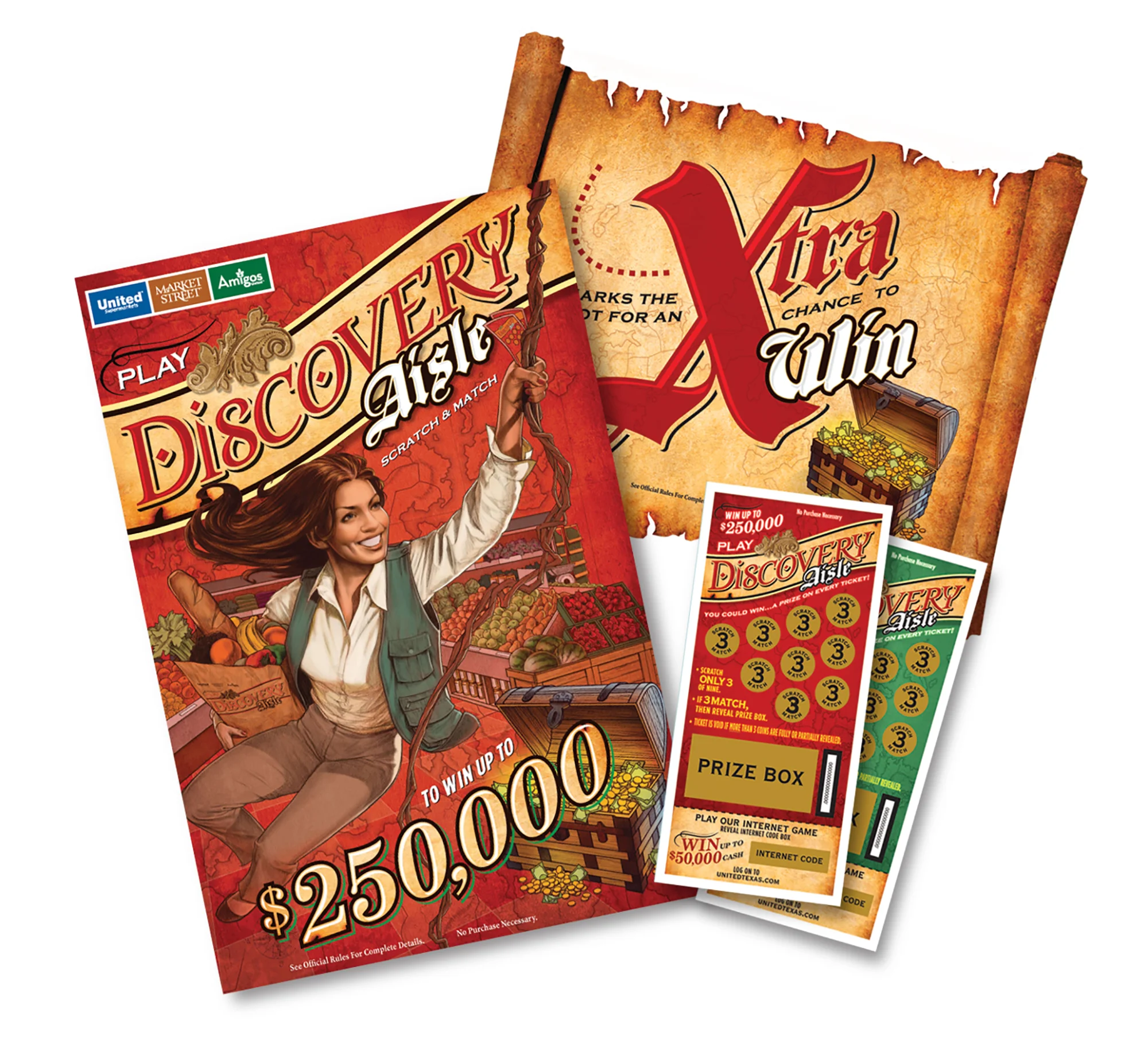 Designs for poster, floor graphic and scratch-off tickets