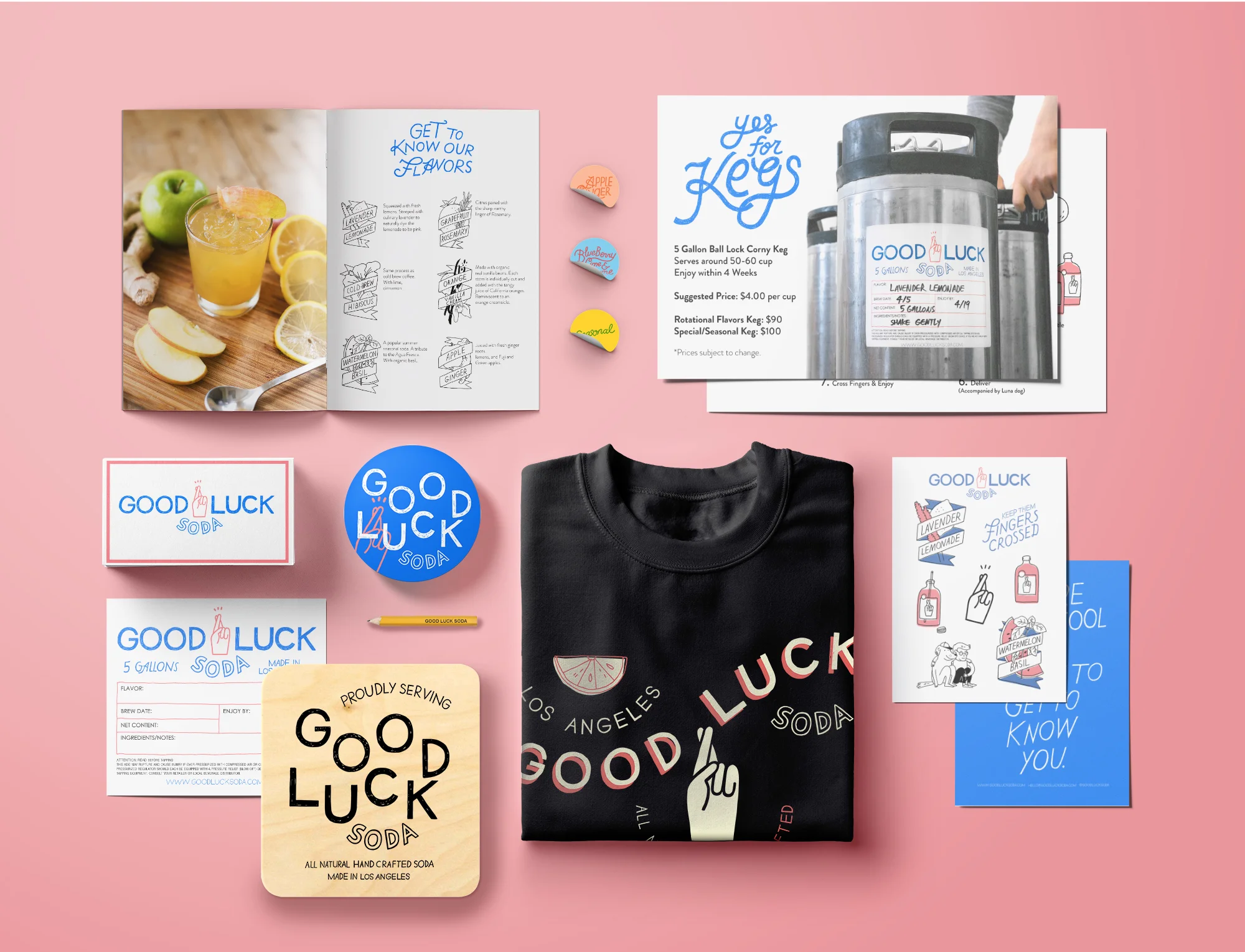 Co-Founder and art director for small local Los Angeles soda company, Good Luck Soda . Responsible for all brand identity, logo design, packaging design, and creative content involving graphic and illustrations.
