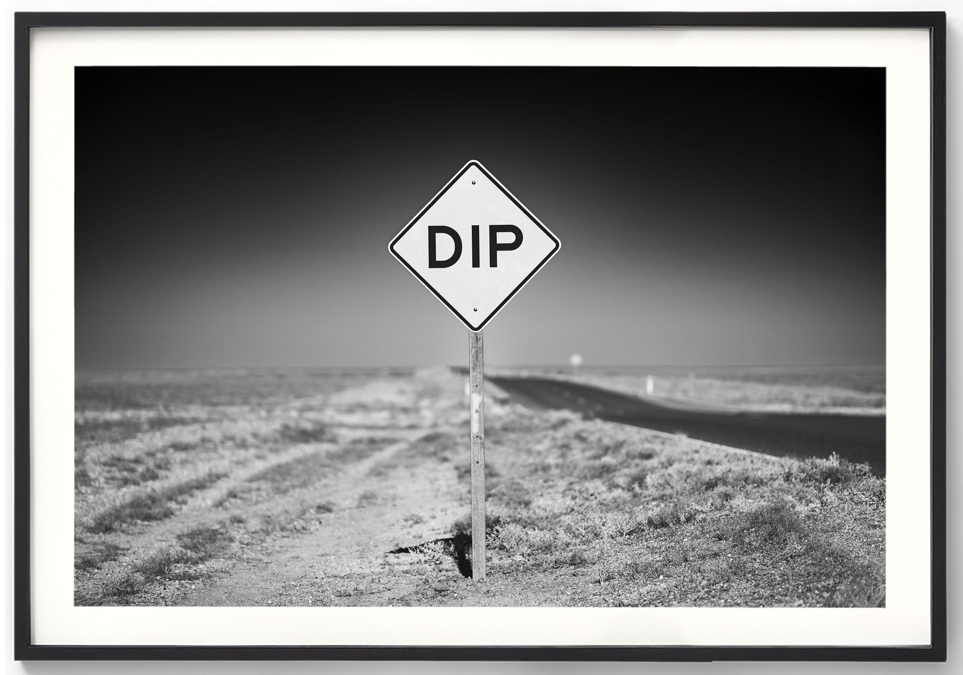 Dip Road Sign - Moon Country, Coober Pedy