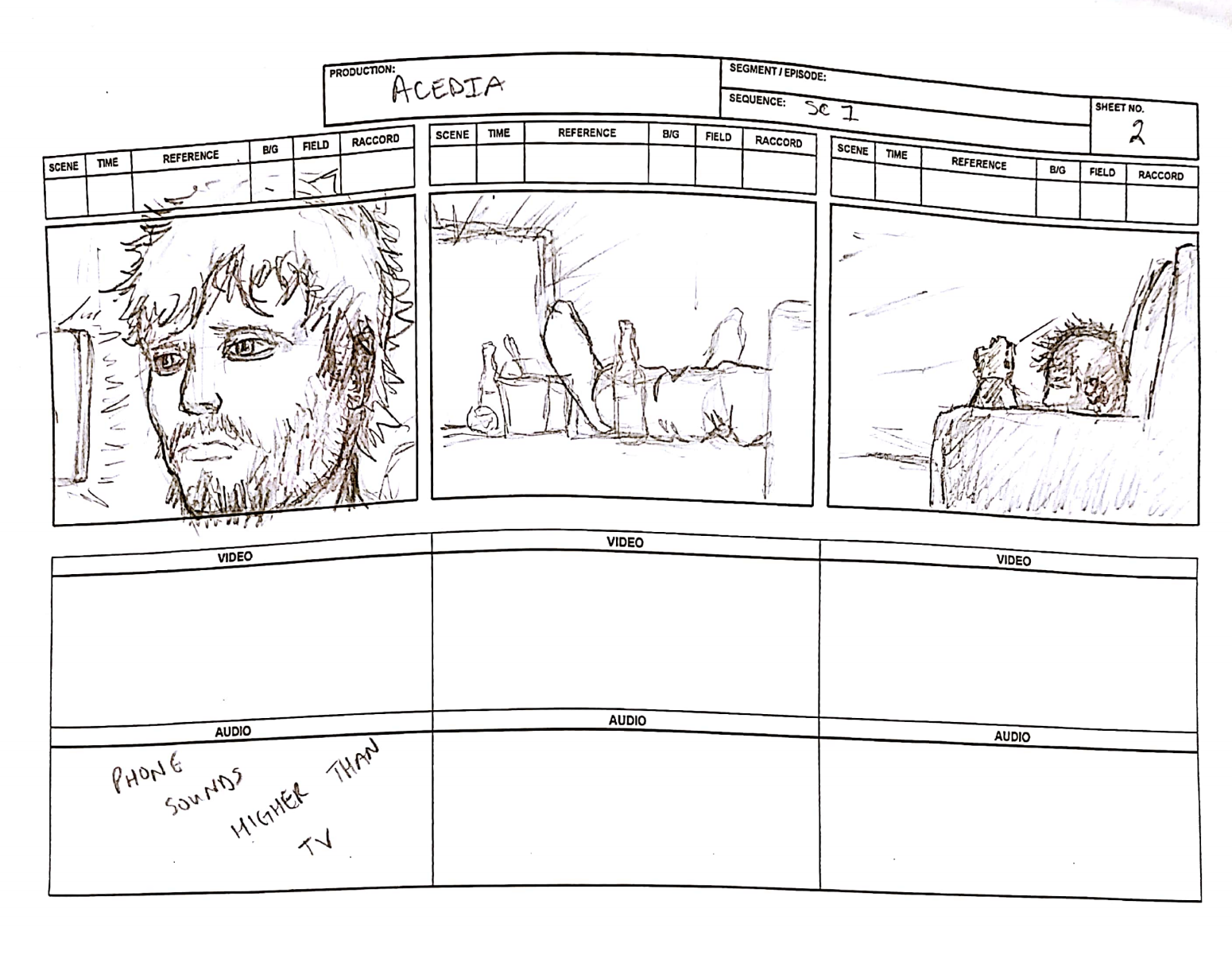 Storyboards, courtesy of Director, Collin Kortschak. Poster and costumes designs courtesy of Producer/Production Designer, J.W. Cole.