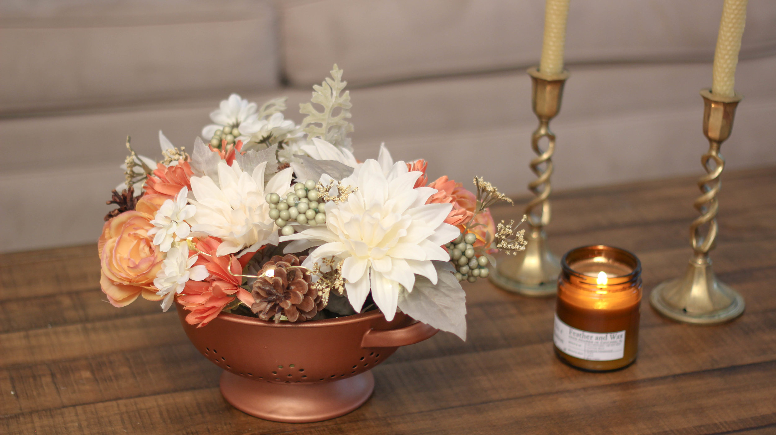 DIY FALL CENTERPIECE $5 GOODWILL CHALLENGE