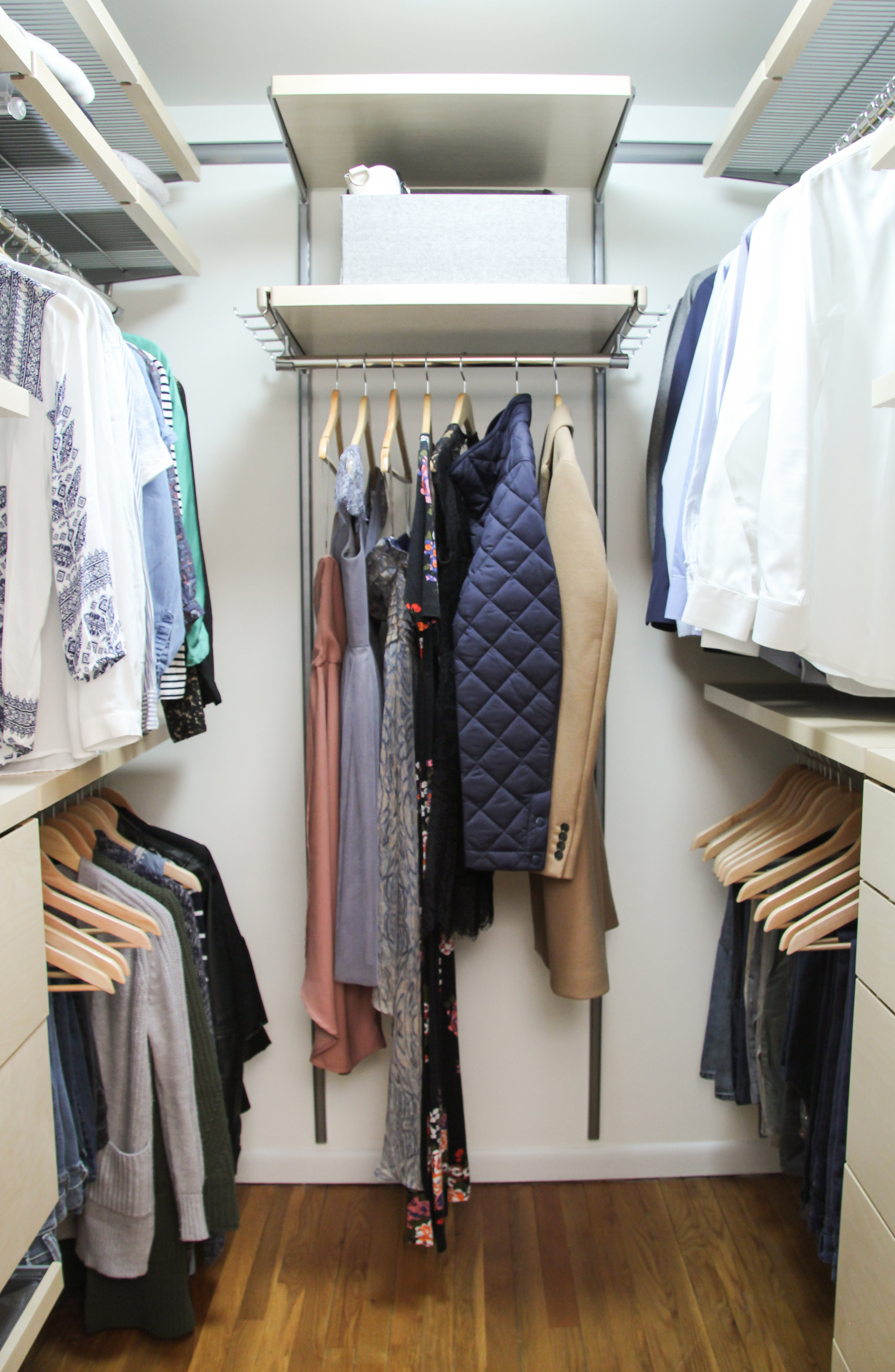 elfa shoe storage on Diy Elfa Walk In Closet Makeover Katie Bookser