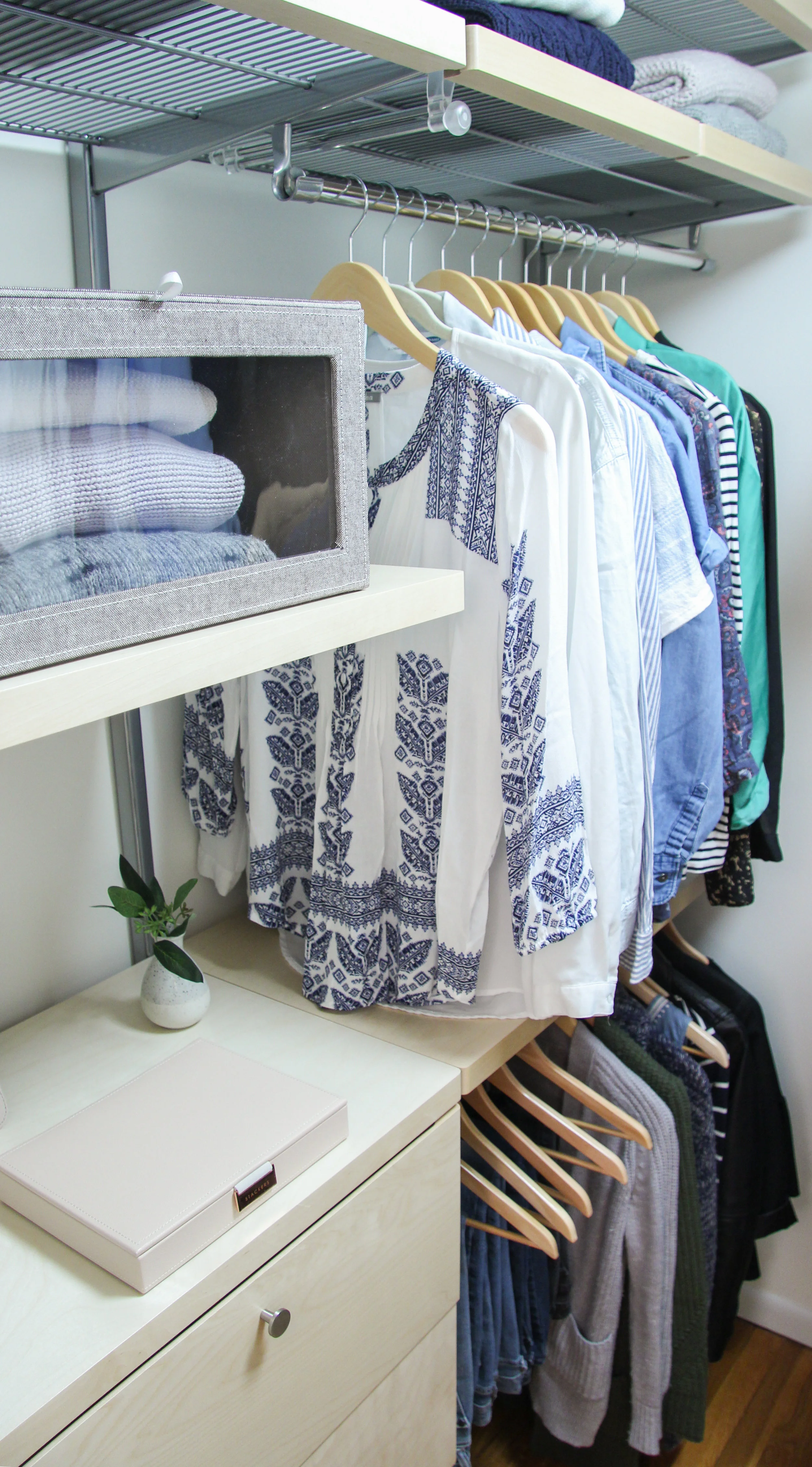 Isa Custom Closet - Shoe Storage Drawers and Hanging Closet System