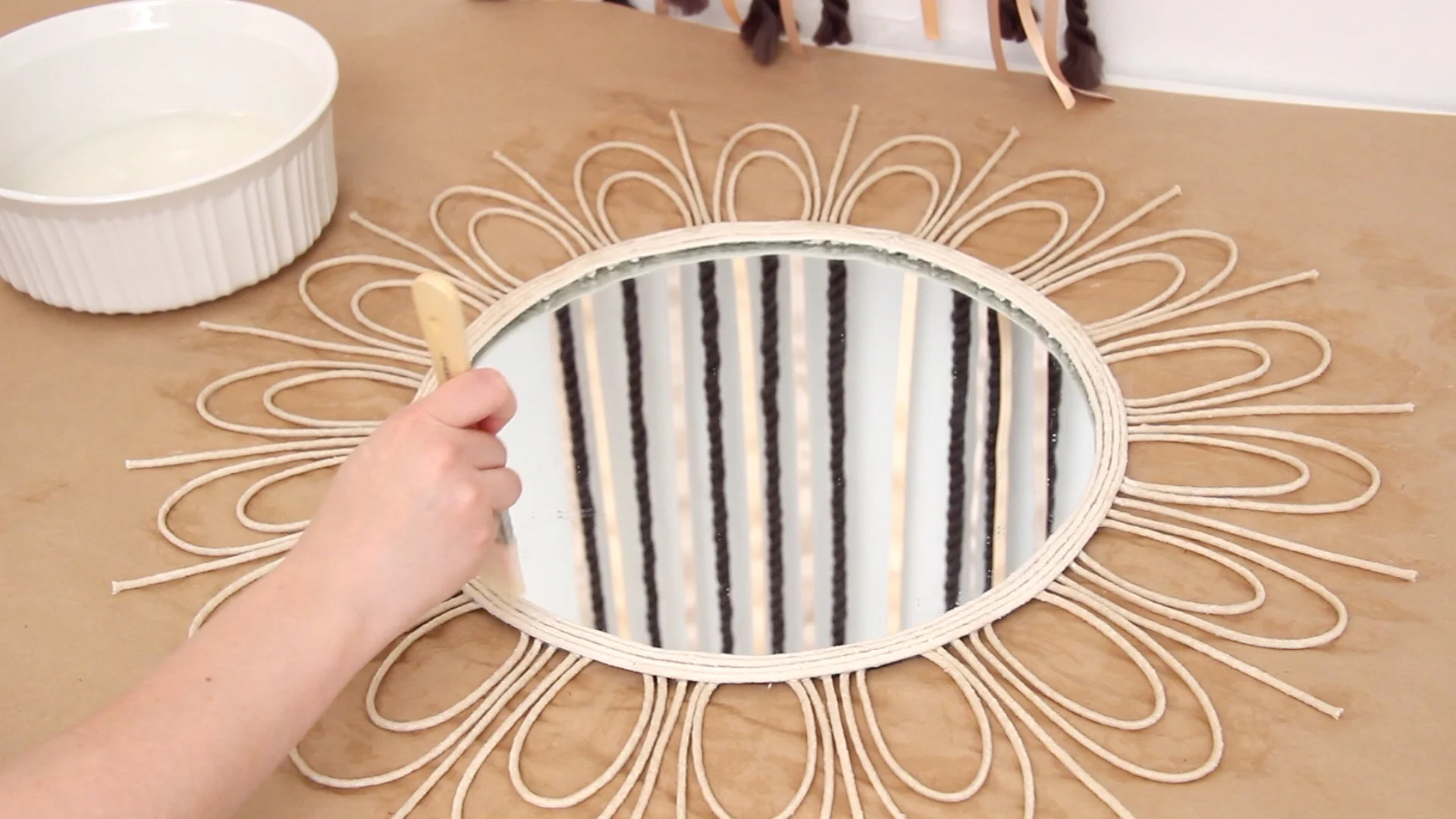 DIY Rattan Style Sunburst Mirror Using Rope — Katie Bookser