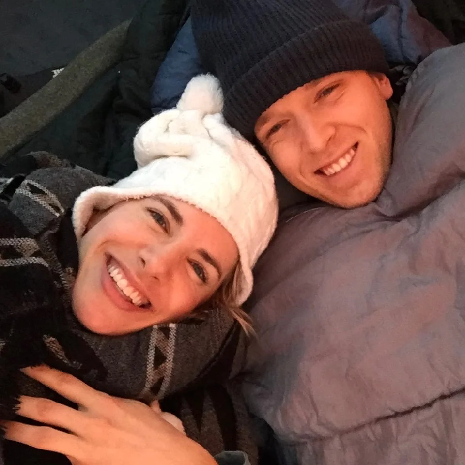 Morning snuggle in the tent
