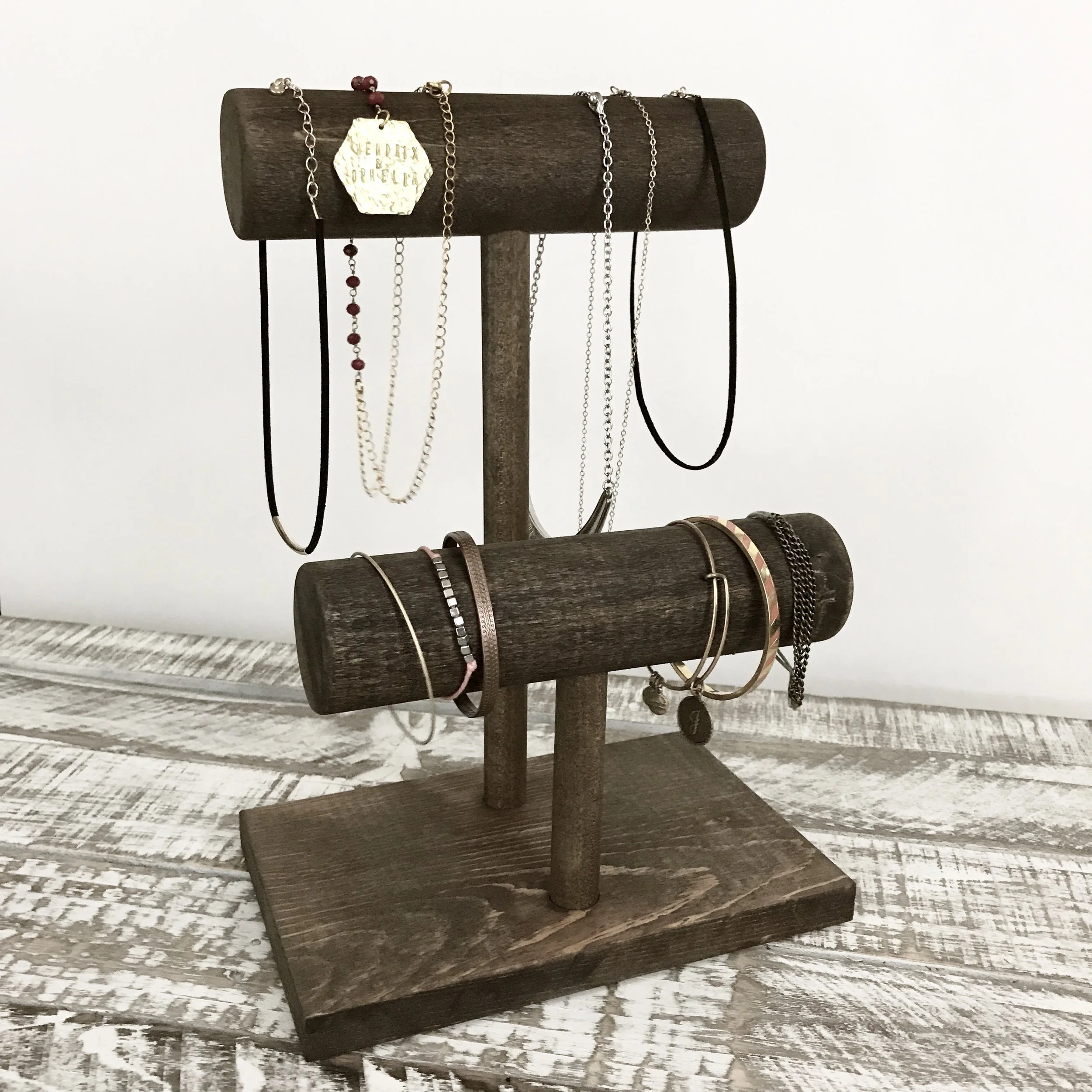 Two Tier T-Bar Jewelry Stand