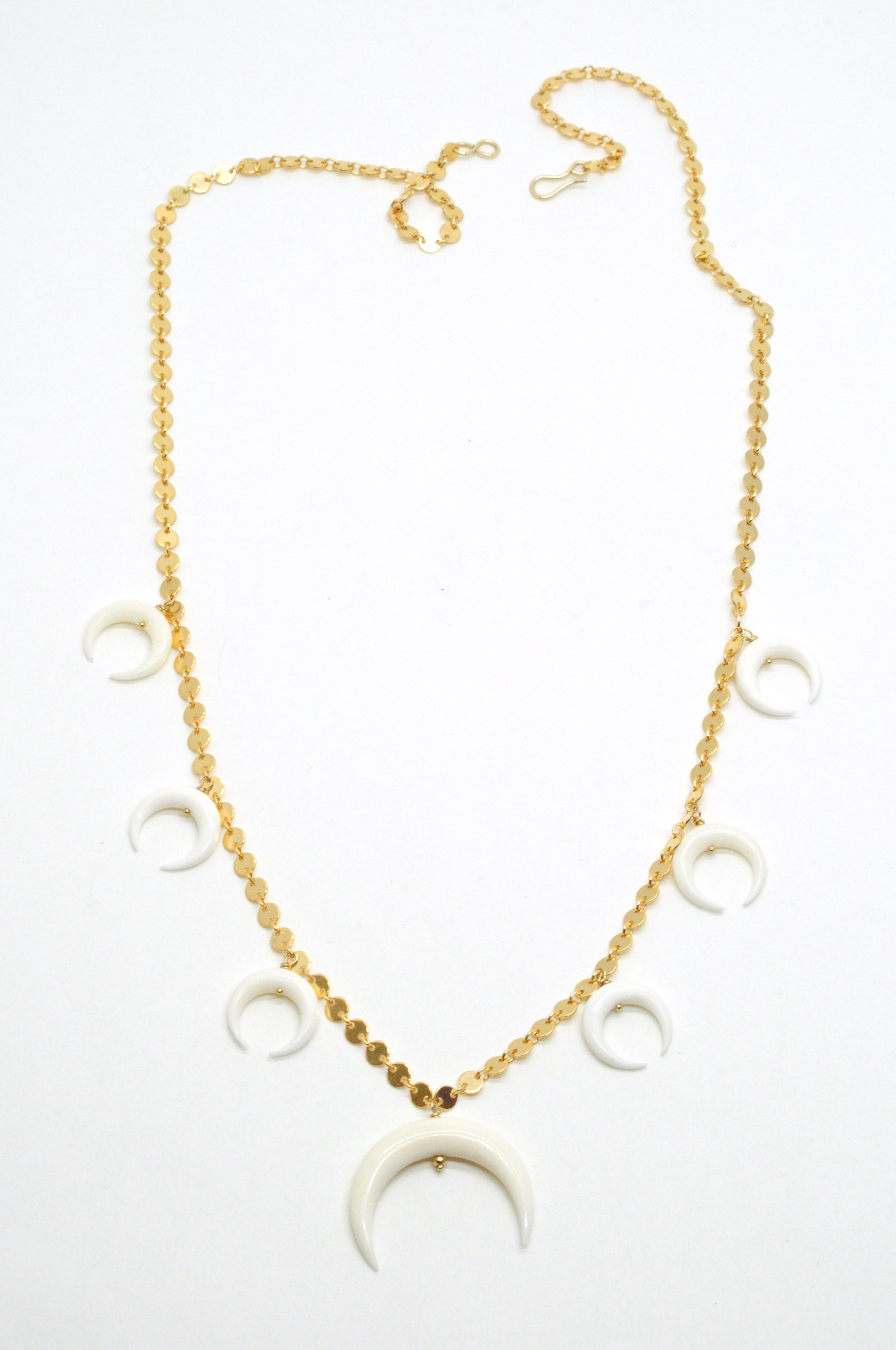 Naja Necklace Horn Bone Moon crescent Diamond Handmade Skullptress Fine Gold Coin Blossom Squash Goddess Gypsy .jpg