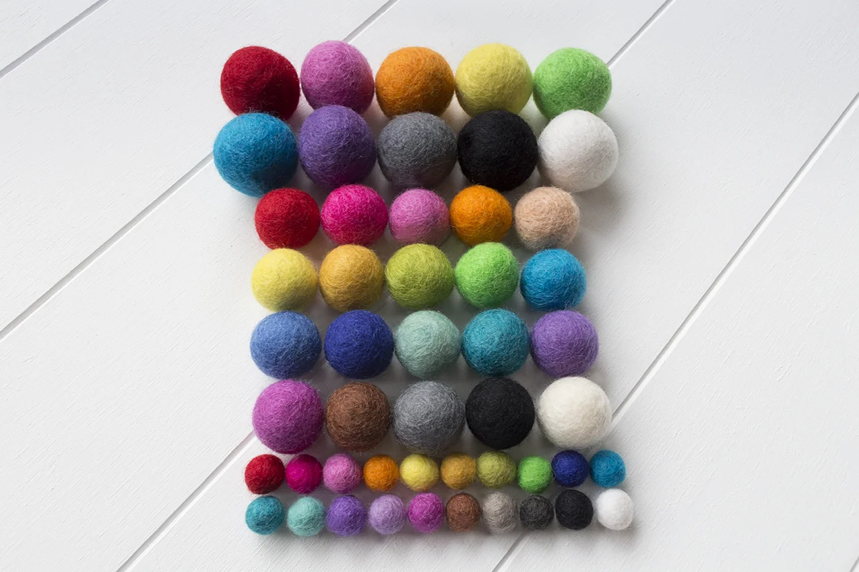 Assorted Wool Felt Balls Multicolor