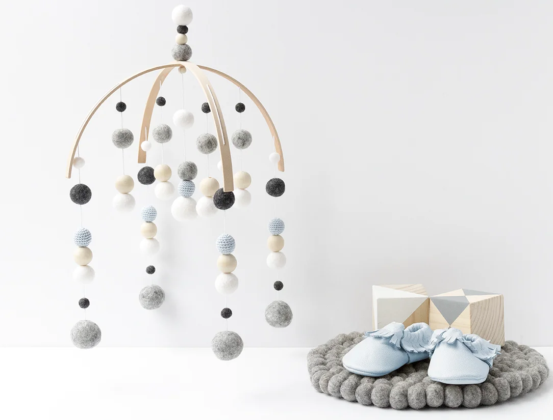grey baby mobile