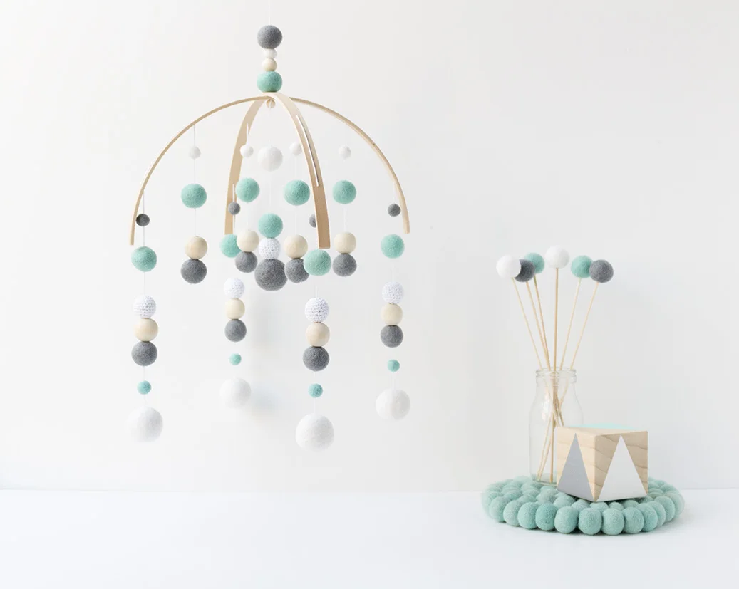 Felt Ball Baby Mobile Australia Felt Nursery Mobile The Felting Dorcas