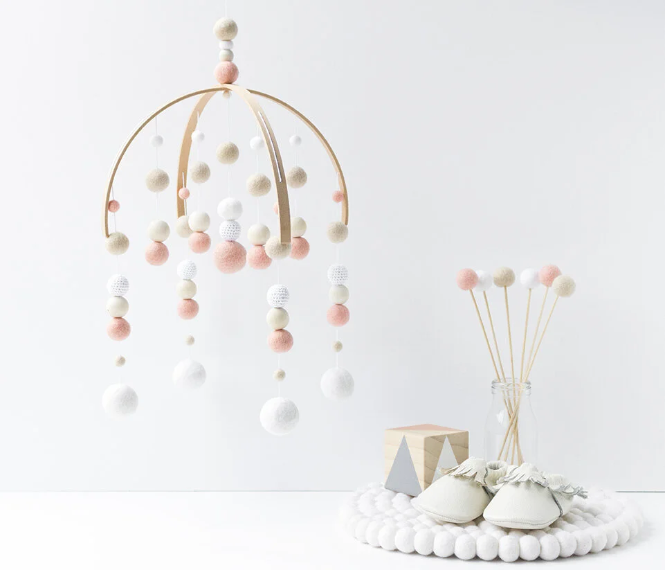 Felt Ball Baby Mobile Australia Felt Nursery Mobile The Felting Dorcas