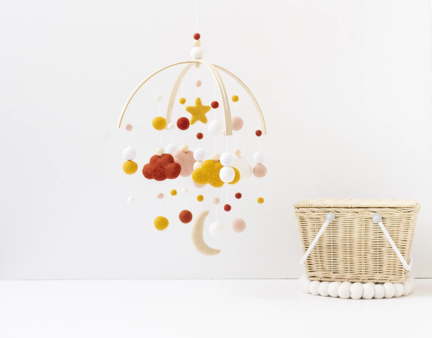 Felt Ball Baby Mobile Australia Felt Nursery Mobile The Felting Dorcas