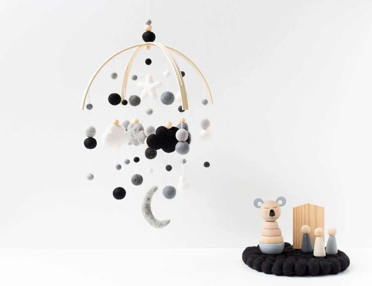 Felt Ball Baby Mobile Australia Felt Nursery Mobile The Felting Dorcas