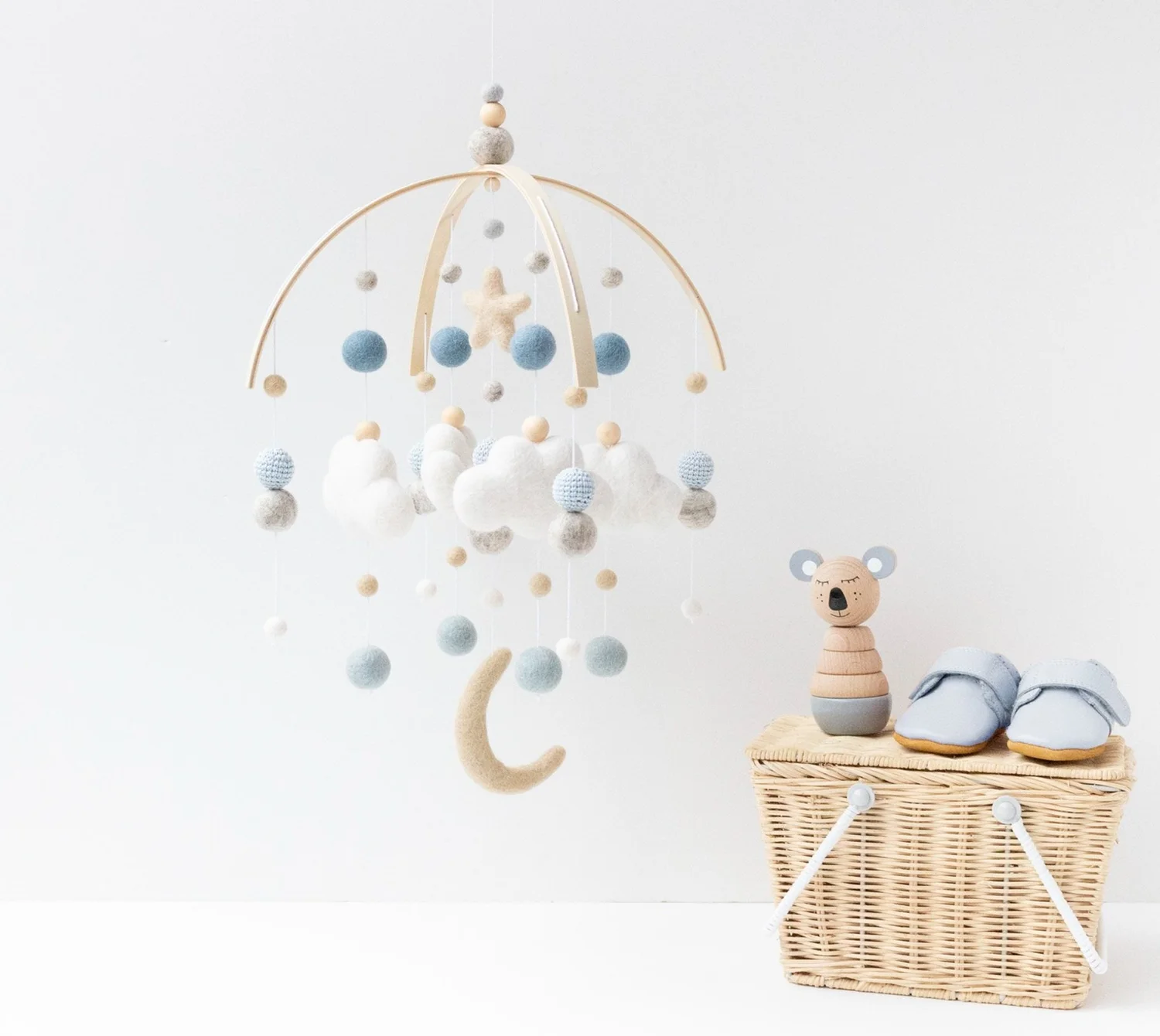 Felt Ball Baby Mobile Australia Felt Nursery Mobile The Felting Dorcas