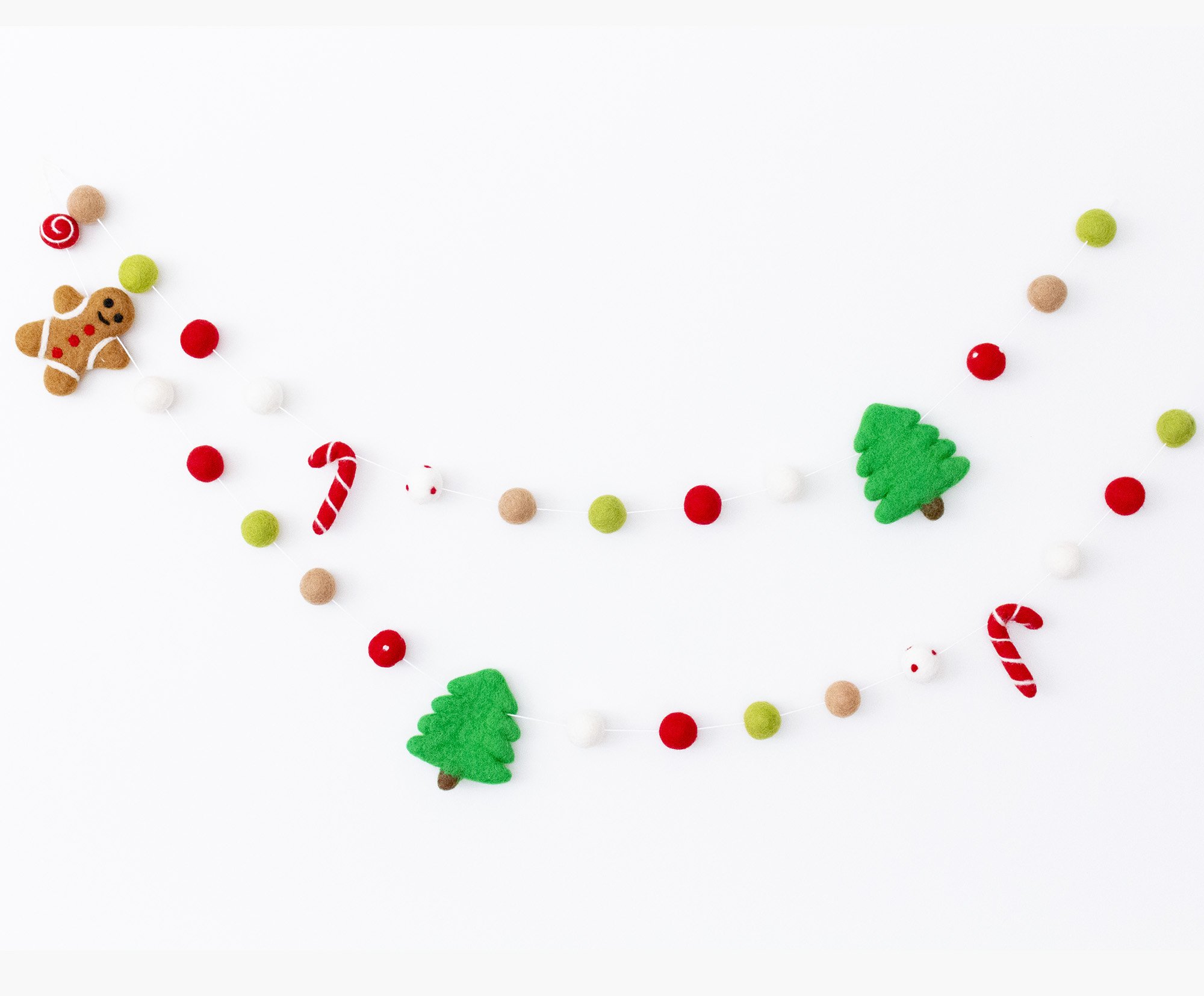 Gingerbread Man and Christmas Tree Mantel Garland