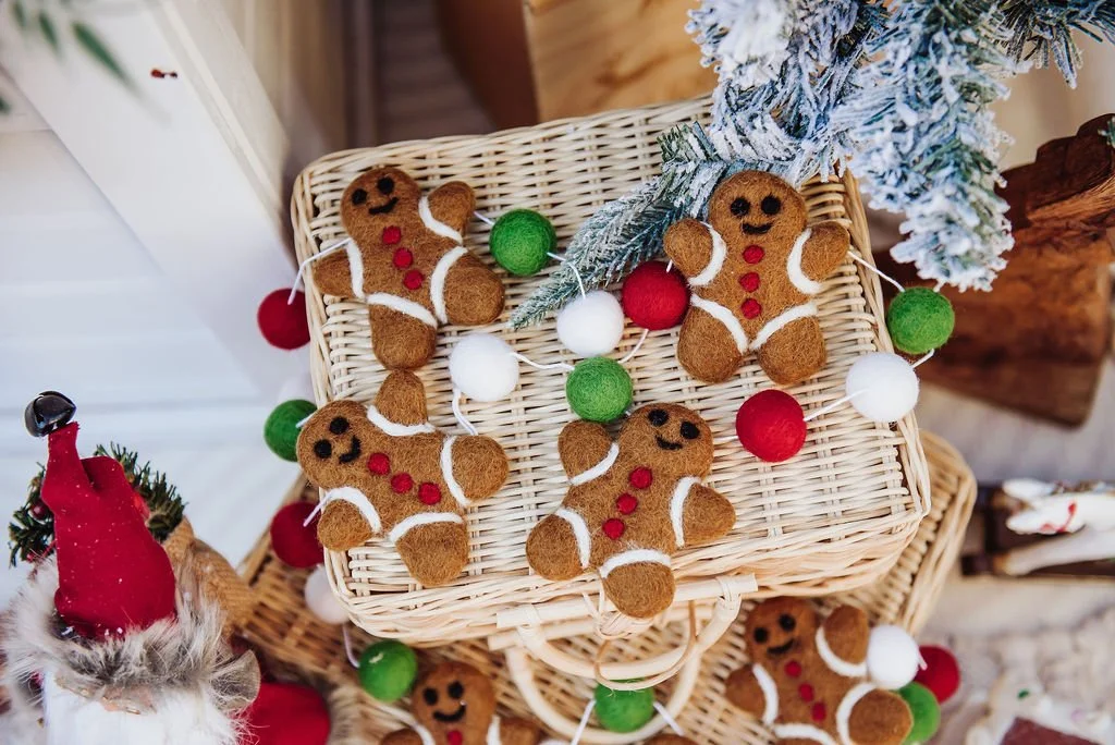 Gingerbread Man Christmas Felt Garland