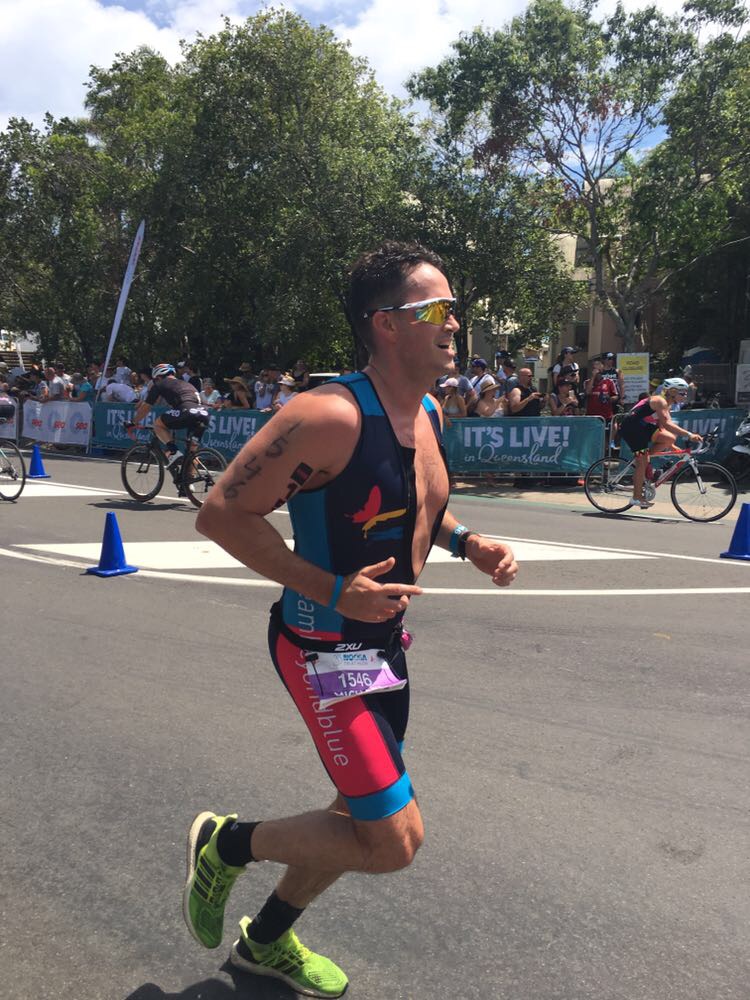 Mike Steele competing in the Noosa Triathlon