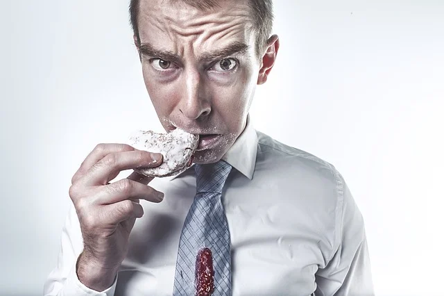 Jim's stress levels and blood pressure rise to uncontrollable levels after he realised he hadn't tracked his rice cakes!
