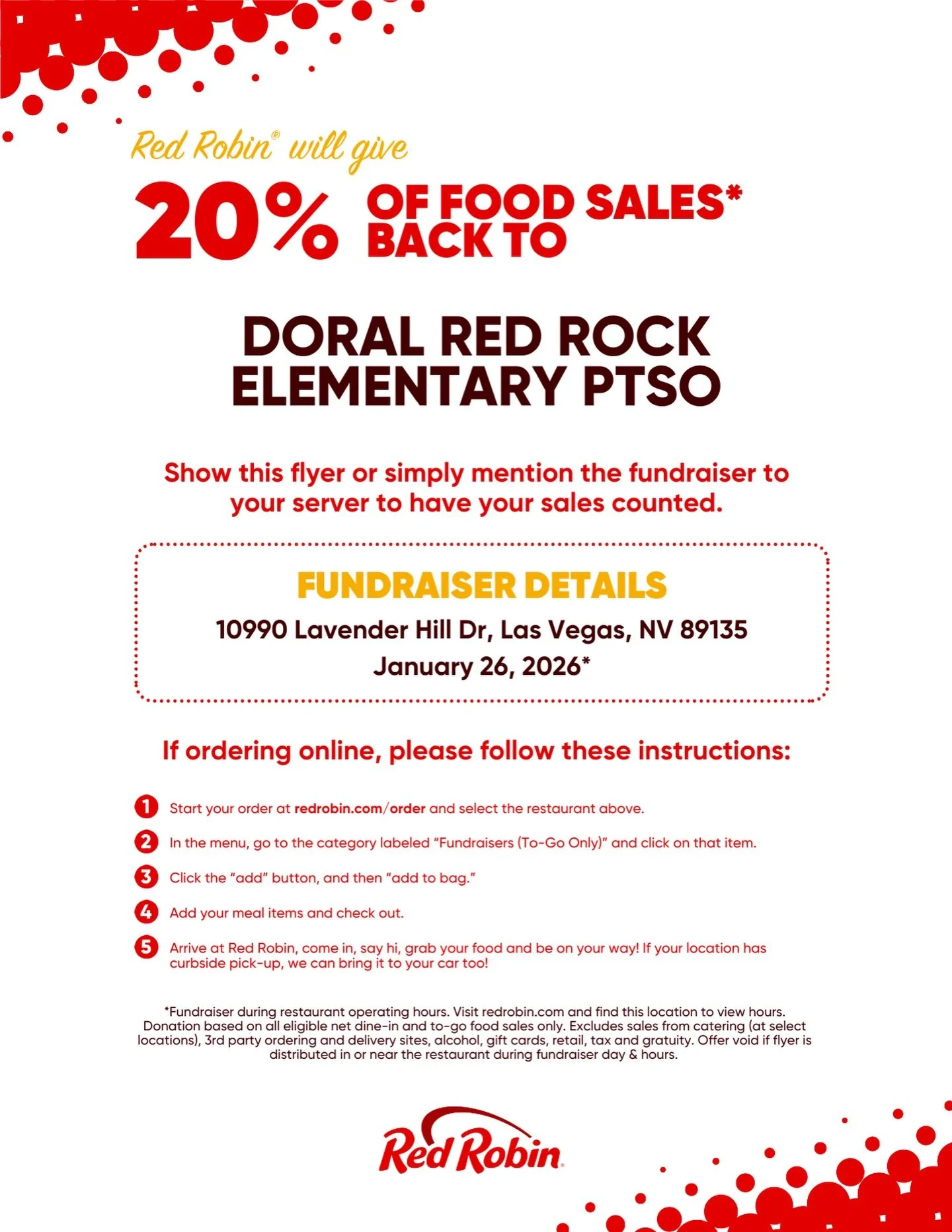 🍔 Red Robin YUMMMMM

🗓️ 1/26/26

🐲 January dragons night out 
. 
. 
#doralredrockelementaryptso #doralredrockelementarylv #doralredrockelementary #doralredrockptso