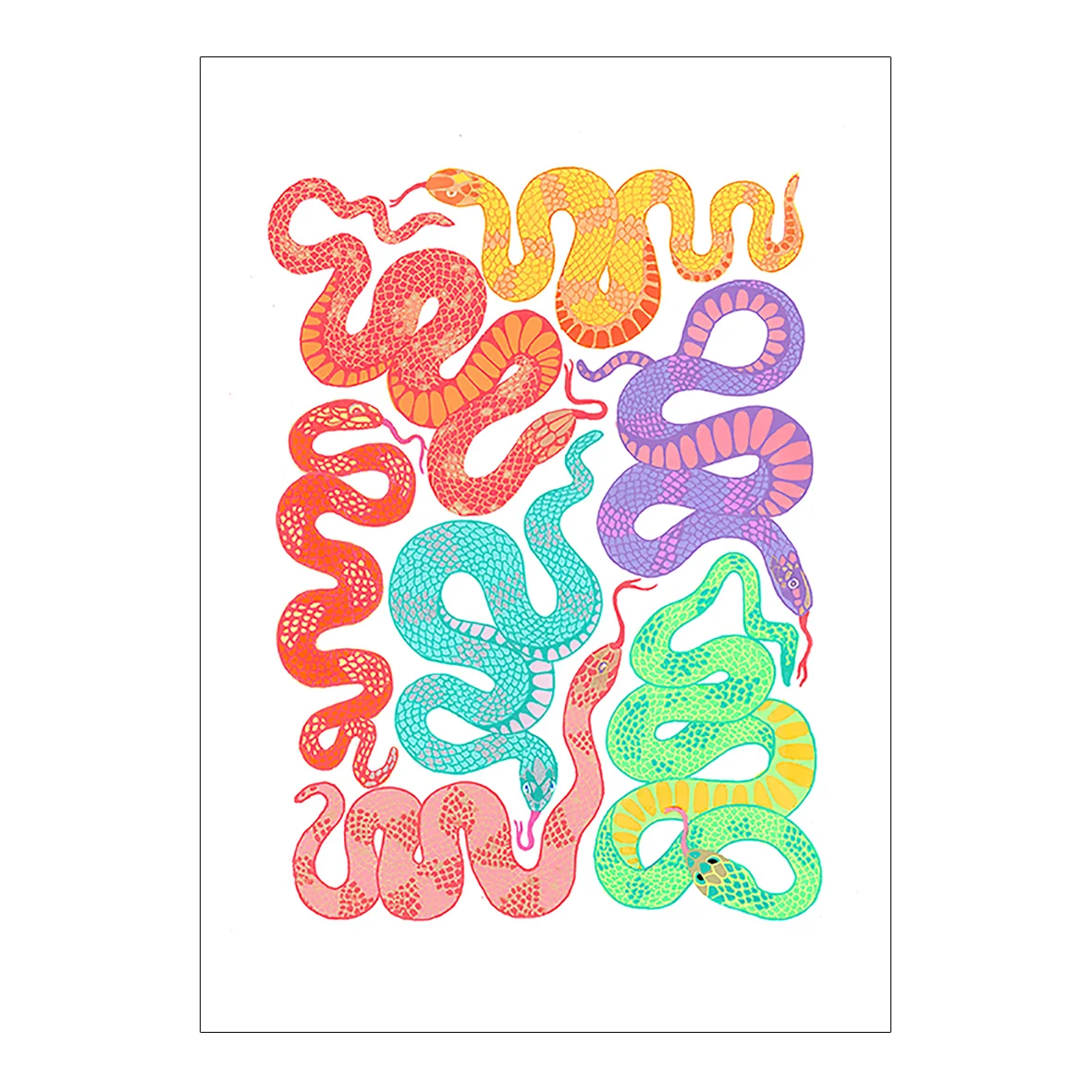 'Snakes 3' Limited edition A3 archival print 