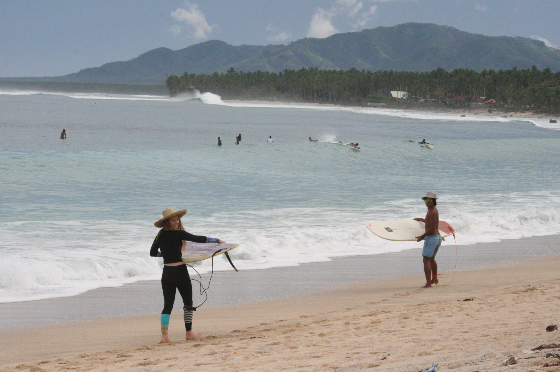 Bhrett Baker and Alex Solitaria starting a surf trend of wearing hats while surfing. I wonder if this will take off. 