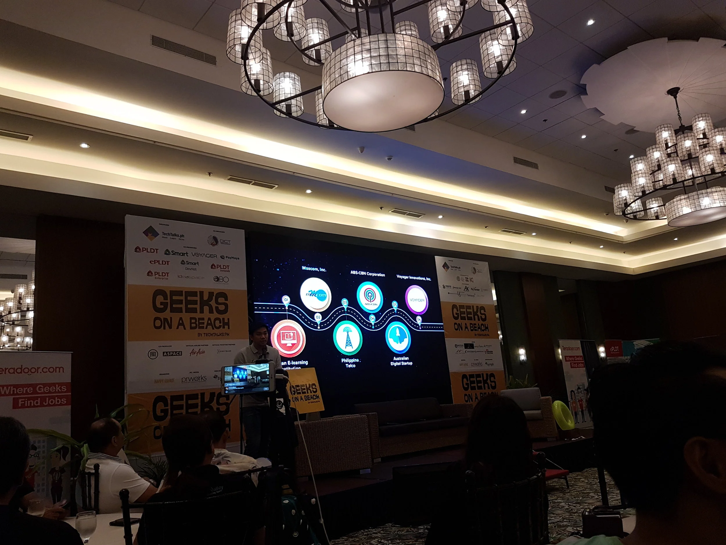 Dindo Marzan, managing director and VP for Voyager Innovations giving the second opening keynote during the first day at GOAB.