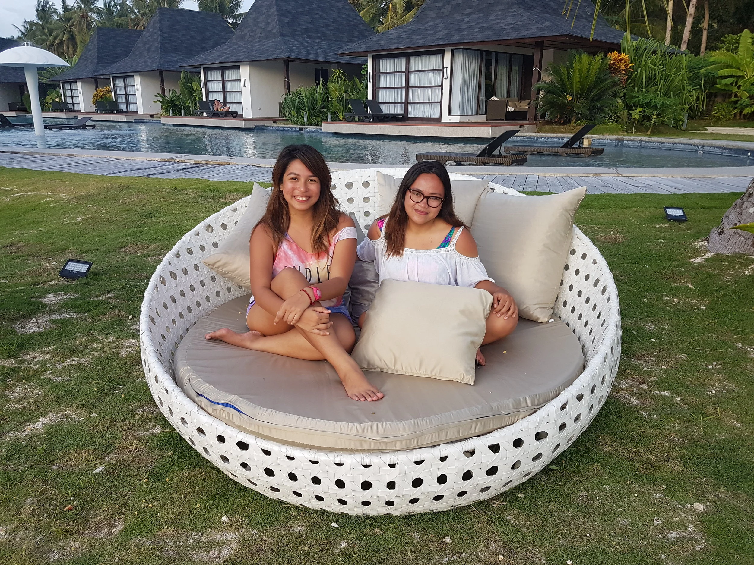 Alternatively, enjoy the Siargao view with your travel buddy. Here's Sandra and me from a photo circa 2016 (my first time in Siargao).