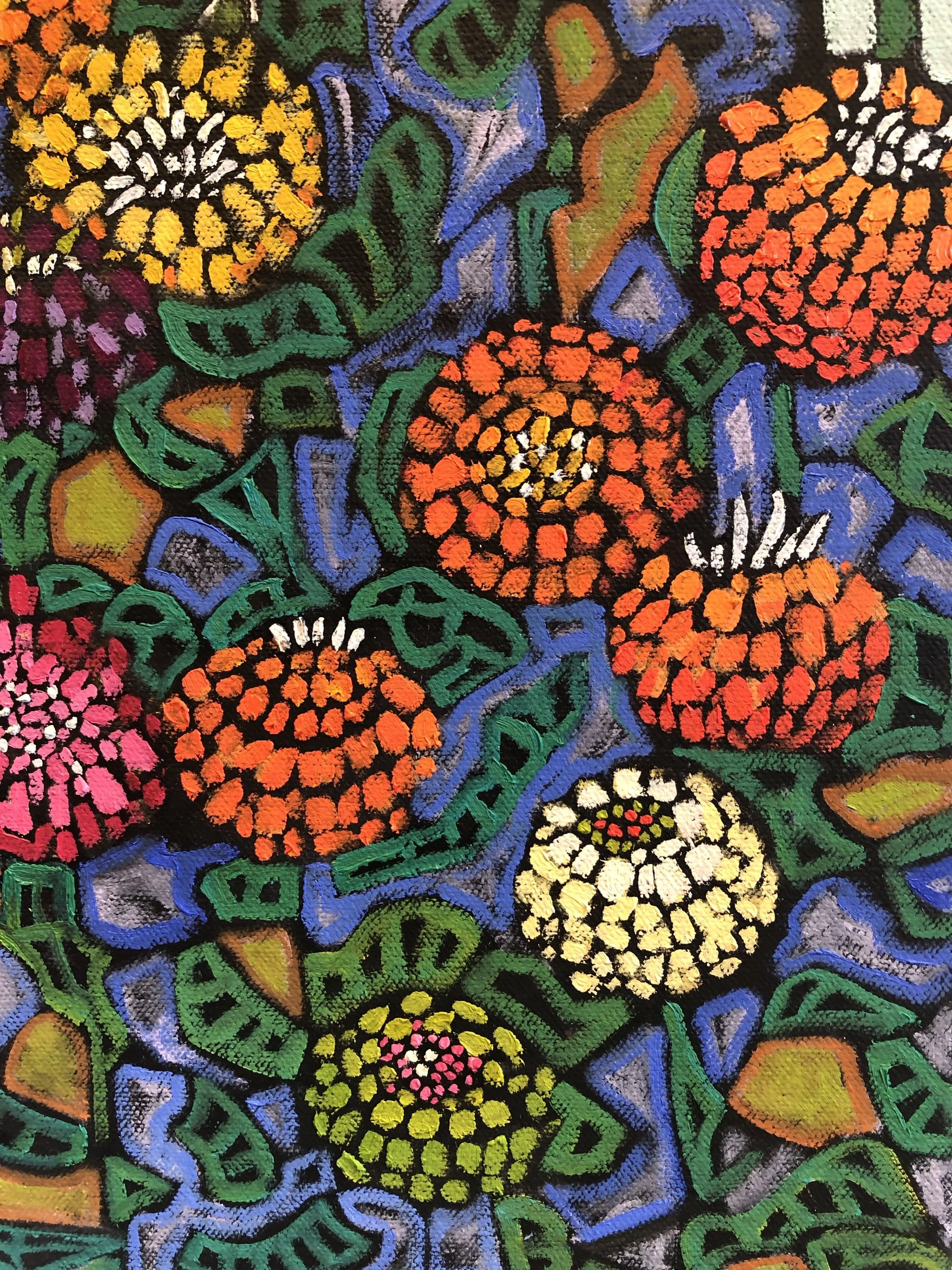 Detail from Zinnias 2019