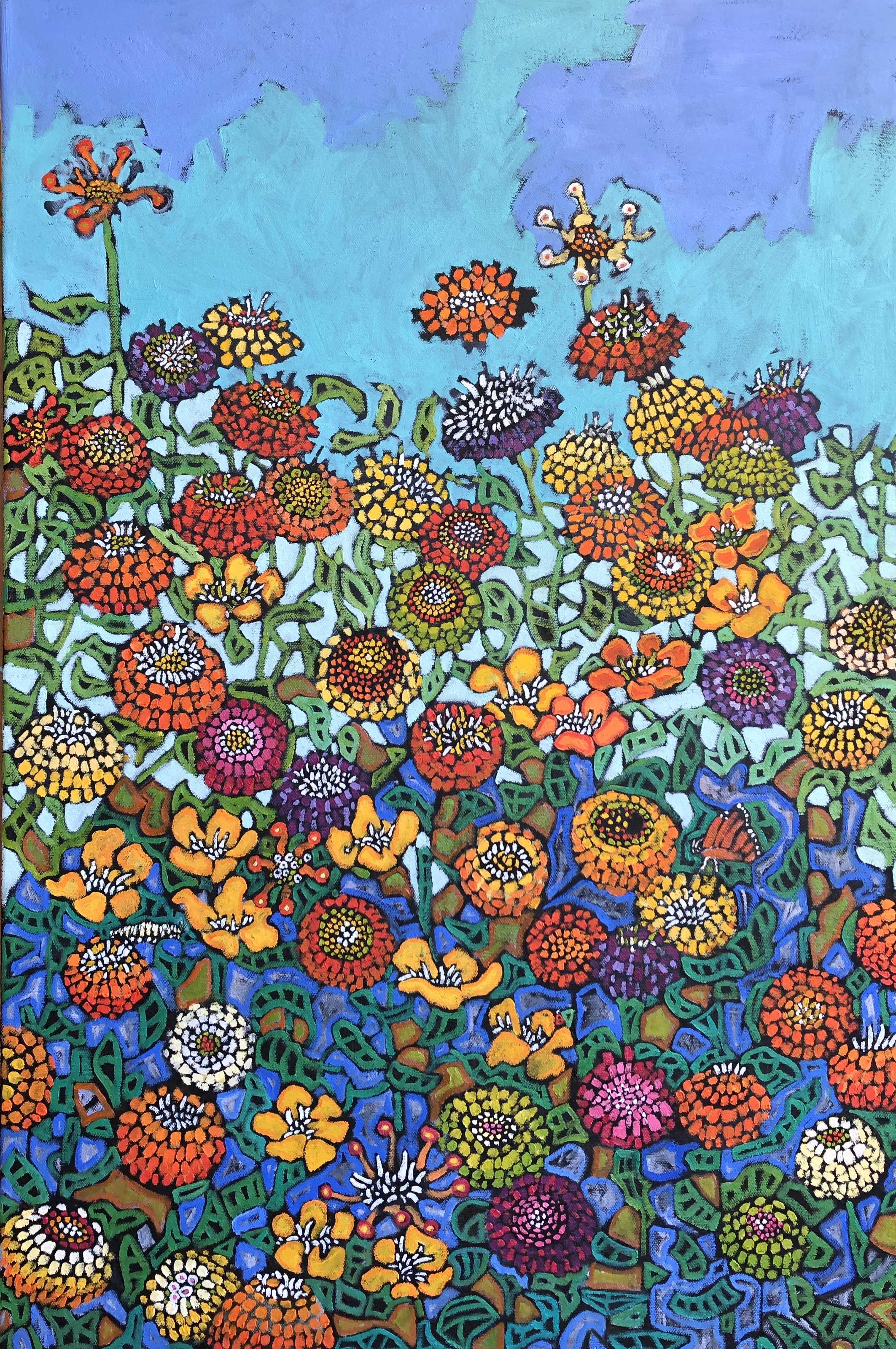 Zinnia 2019 20x30 Oil Painting