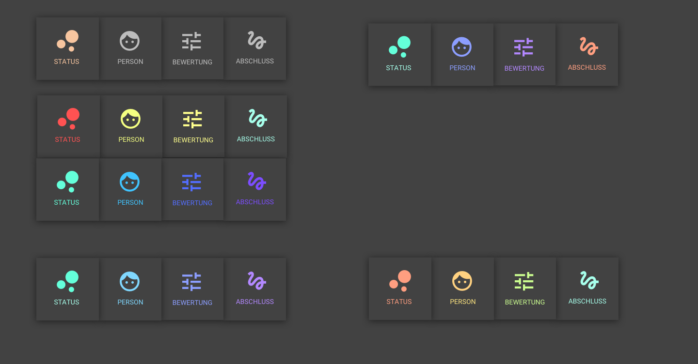 Playing with these palettes in the navigation looked something like this