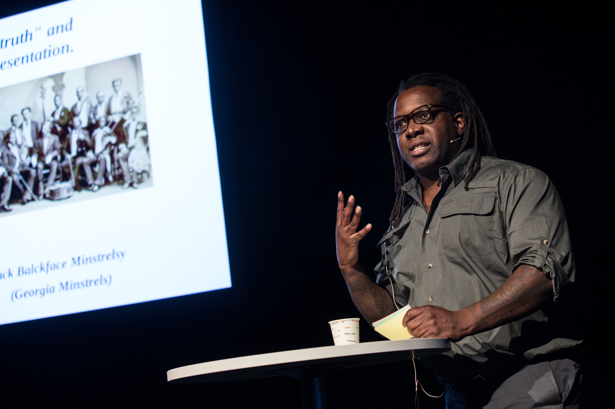 Addae Moon - Director of Museum Theatre at the Atlanta History Center (shown here speaking at the Ibsen Theatre Conference in Norway)