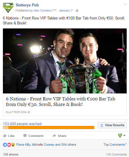 The only post required to promote the 2016 6 Nations. Every table sold and the most successful 6 nations in revenue terms for 10 years. 