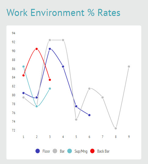 Sample individual work environment test results. These tests ensure that each member of the team is feeling exactly that - a member of the team. 