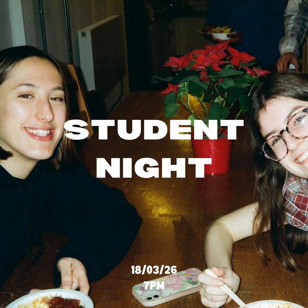 the final student night of the term is next wednesday! student nights are key moments for our whole community (+friends) to come together for food, family, worship, and a chat on 'try'. it's gonna be a good one!