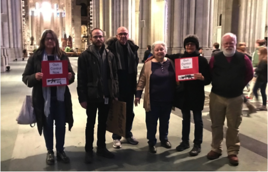 Members of the Congregation gathered with Bishop Dietsche before setting off on the March for our Lives on March 24. About 90 members of Diocesan parishes met up in the cathedral before setting off on the march.
