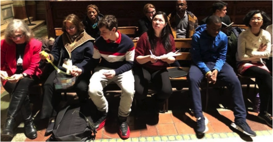 Acolytes on Palm Sunday getting their marching orders for Holy Week Services Photo credit- Harry Johnson