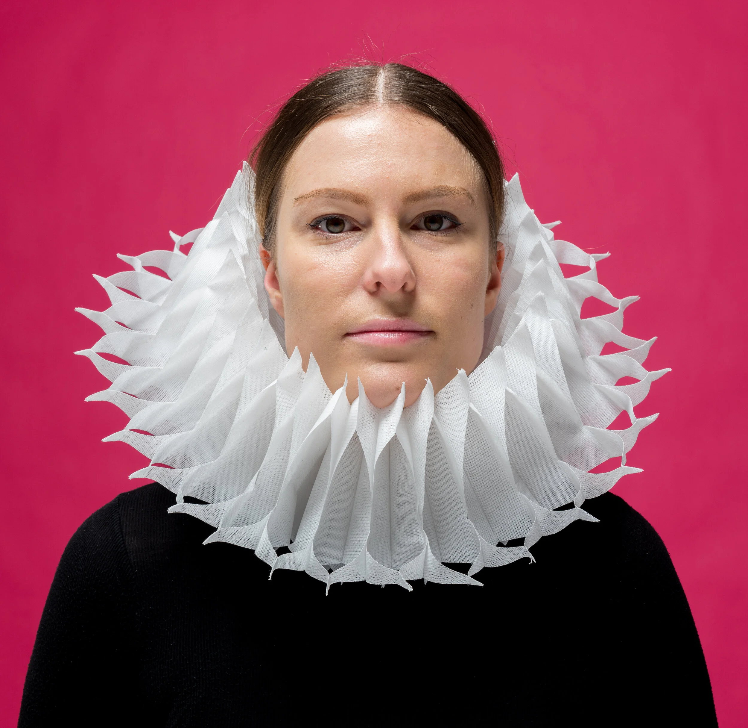 BmoreArt photoshoot, Inkjet print on cloth, 2020Model Mara Meyers wearing Living Organism