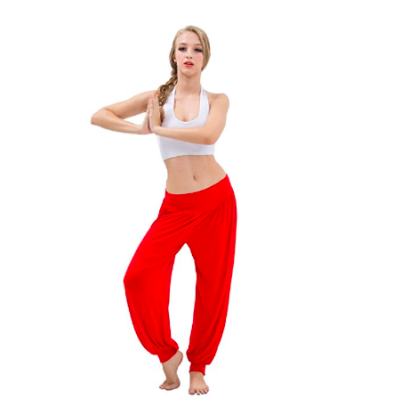 Hoter Womens Soft Elastic Waistband Fitness Yoga Herem Pants