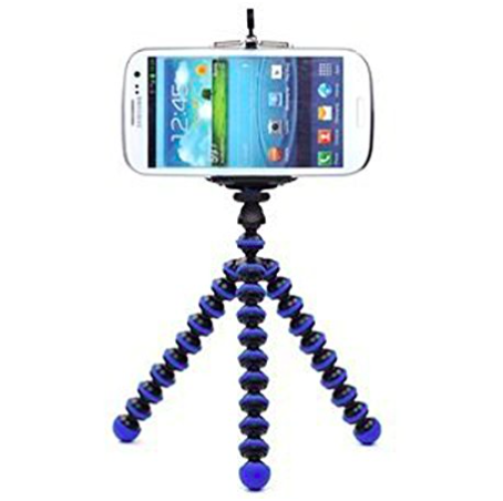 Case Star Octopus Style Portable and adjustable Tripod Stand Holder for iPhone, Cellphone ,Camera and Case Star Cellphone Bag-Blue and Black